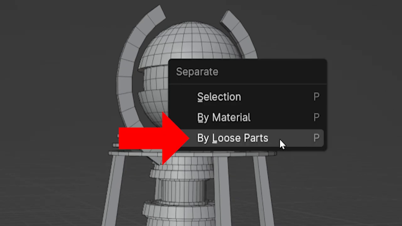 The "separate by loose parts" option is highlighted. 